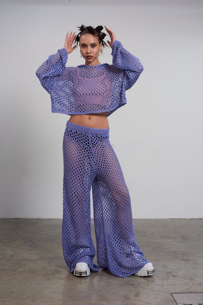 The Ragged Priest Purple Open Knit Set XS Australia
