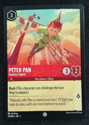 Peter Pan - Fearless Fighter - Lorcana - The First Chapter - NM Unplayed - 119