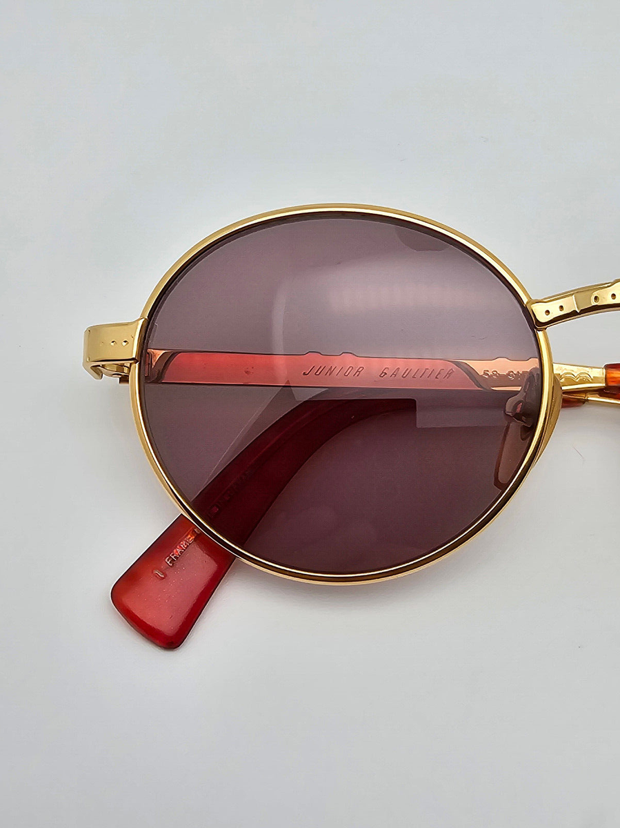 Junior Gaultier 58-3171 4G Gold Frame Grey Lens Sunglasses Japan