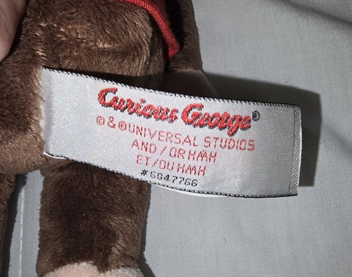 GUND Universal Studios Curious George Plush 12" Stuffed Animal Red Shirt EUC - Picture 4 of 5