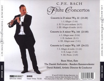 RUNE MOST / DAVID RIDDELL C.P.E. BACH: FLUTE CONCERTOS D MINOR, WQ. 22; A MINOR,