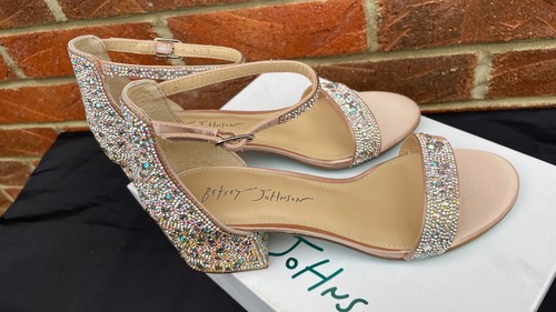 Betsey Johnson Rose Gold Embellished Party Heels Sandals Shoes Womens UK 6.5 NEW - Picture 7 of 13