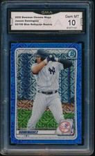 JASSON DOMINGUEZ 2020 Bowman Chrome MEGA BOX BLUE REFRACTOR /150 GEM MINT GMA 10