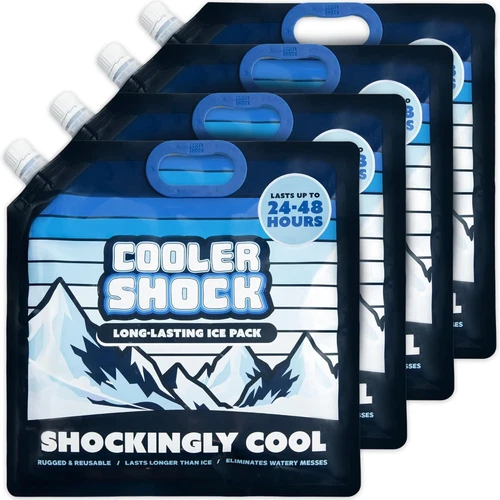 Cooler Shock Reusable Ice Packs for Cooler Camping Gear, Fishing, Road Trips