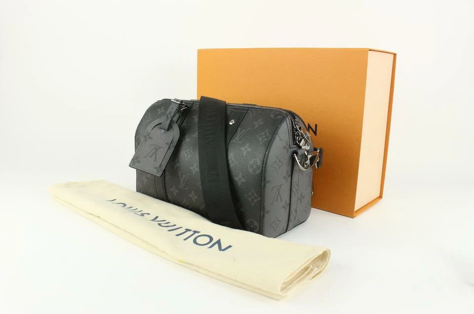 Louis Vuitton Black Monogram Eclipse City Keepall Bandouliere Speedy 126lv10