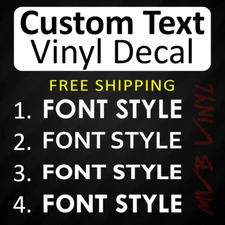Block Font Custom Text Vinyl Decal Sticker | Bold Caps Lettering 628