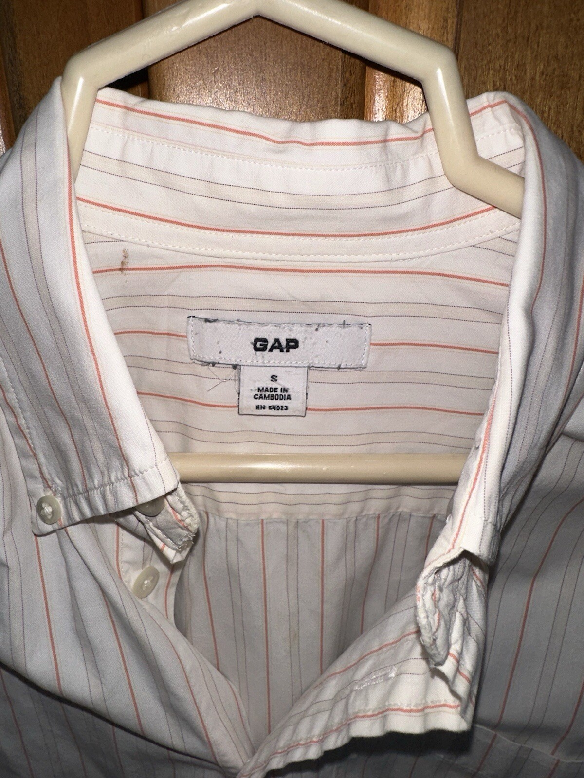 Gap Orange Striped Button Down - image 2