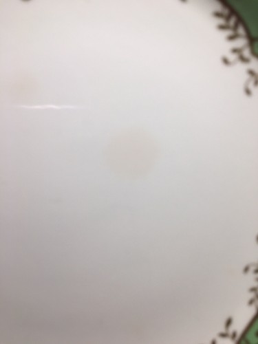 (11) Cauldon England 9.125 Inch Green & Gold DINNER PLATES Gilman Collamore NY - Picture 10 of 11