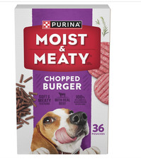 Purina Moist and Meaty Dog Food Chopped Burger Soft Dog Food Pouches - 36 ct. Po