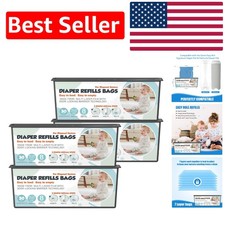 High Capacity Diaper Pail Refill Bags - 4 Pack with Advanced Odor Control