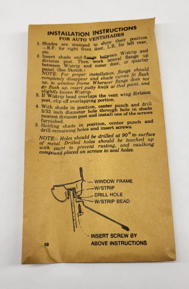 NORS 1960 1963 Chevrolet Pickup C10 Suburban GMC portas de ventilação G53 EUA - Imagem 4 de 4