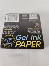 New Sealed Vtg 1999 Riverside Gel-ink Dark Paper Memo Cube-gummed top-500 sheets