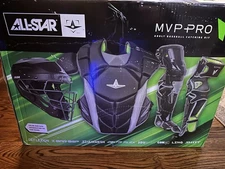 All Star MVP Pro Series Adult 16+ Baseball Catchers Gear Set - Black