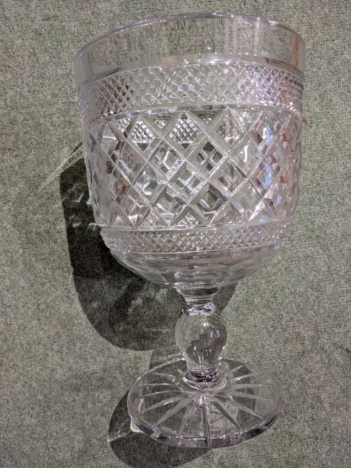 Grande coupe de mariage en cristal ancienne cristallerie verre verrerie déco  - Photo 3/4