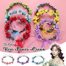 Bohemia Flower Crown Headband Artificial Floral Garland Bridal Halo Headpiece