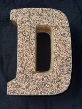 WALL DECOR Wood Letter  D  Initial Alphabet Wedding Room Shower Gold/Peach/Sil
