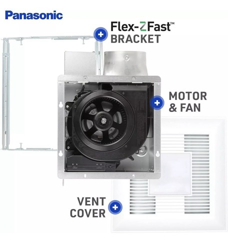 Panasonic FV-0510VSL1 WhisperValue DC Ventilation Fan with Light, 50-80-100 CFM - Picture 4 of 6