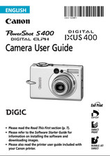 Canon POWERSHOT S400 ELPH IXUS 400 Digital Camera User Owner Instruction Manual
