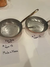Vintage  Copper Sauté Pans 5 Pieces Made In France