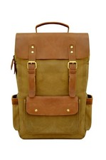 Leather Waxed Canvas Outdoor Travel Weekender Backpack 18SKB09TN