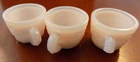 3 Vintage Miniature Milk Glass Cups 1-1/2" Diameter