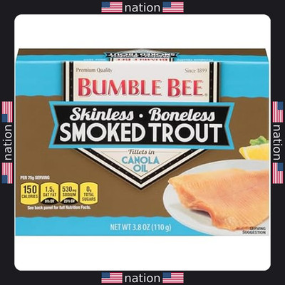 Bumble Bee Smoked Trout Fillets, 3.8 oz Can - High Protein & Gluten Free Snack