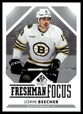 JOHN BEECHER 2023-24 SP AUTHENTIC FRESHMAN FOCUS RC BOSTON BRUINS #FF-44