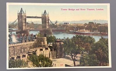 Postcard 1905-1915 Tower Bridge River Thames London British Production No.176