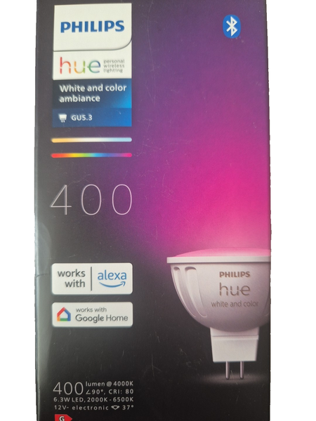 Philips Hue White & Color Ambiance MR16 Led-Lampe 400Lm, Einzelpack Neu & Ovp-image
