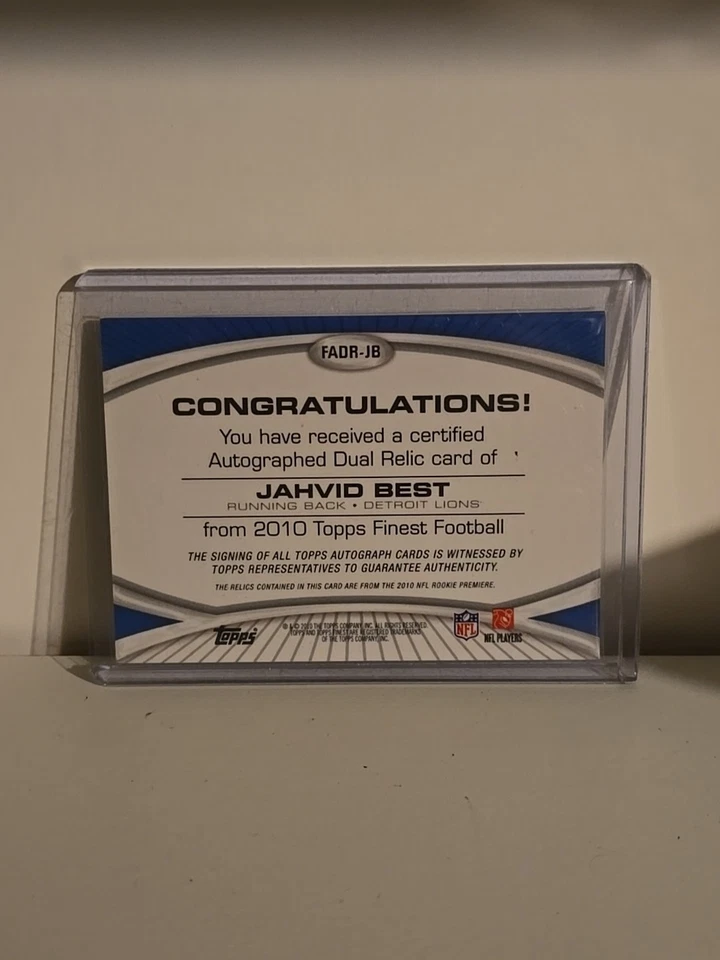 2010 Topps Finest Auto Dual Relic 31/100 Jahavid Best RC - Image 3 of 3