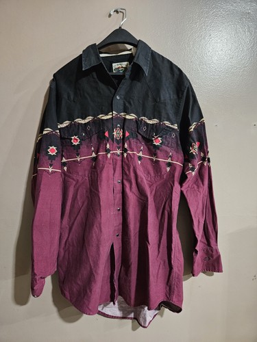 Vintage Cumberland Outfitters Hemd Herren L Western Aztec Pearl Snap Rodeo - Bild 1 von 7