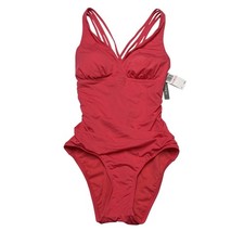 Jantzen Swimsuit Womens 10 Pink Watermelon Strappy Back One Piece Beach Vacation