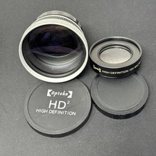Lot of 2 Opteka 58mm Lens: 2.2x High Definition II HD2 Telephoto & 10x Macro