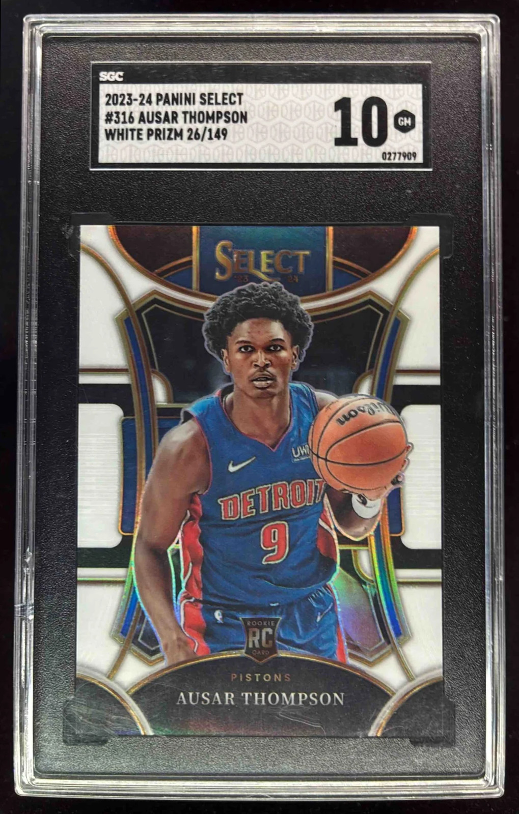 2023-24 Panini Select White Prizms #316 Ausar Thompson RC Mezzanine /149 SGC 10