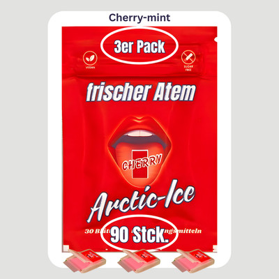 3er Pack  Arctic-Ice  Munderfrisher   90 Cherry Blättchen