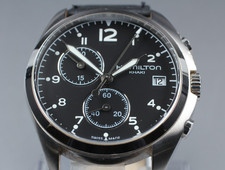 [Ecc+4] Orologio Uomo Hamilton Khaki H765120 Cronografo Nero Qz dal GIAPPONE