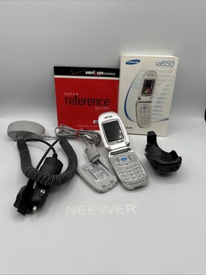 Samsung SCH-A650 Silver Verizon CDMA Flip Phone Tested Bad Battery