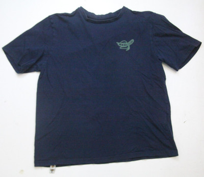 Large Mami Atam Blue Solid Short Sleeve Afro Surf Graphic Tee T-Shirt Top WS221