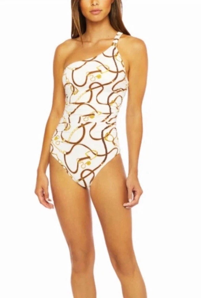 RALPH LAUREN White Equestrian Horse Bit Slimming 1-Piece Swimsuit Sz 8 NWOT - Image 4 of 4