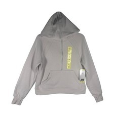 Danskin Mixed Rib Cozy Half Zip Pullover Hoodie Moonbeam Size Small NEW