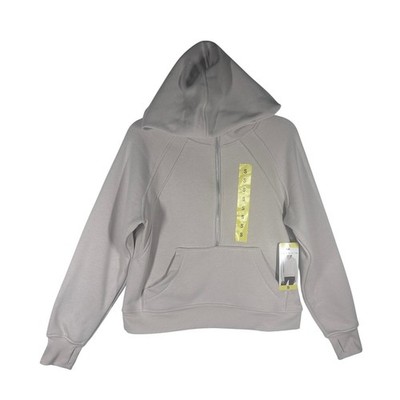 Danskin Mixed Rib Cozy Half Zip Pullover Hoodie Moonbeam Size Small NEW