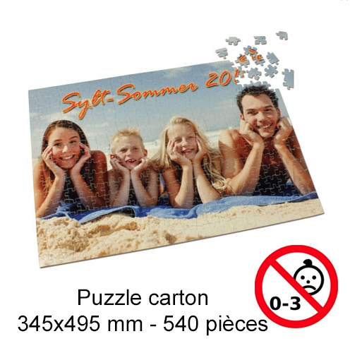 PUZZLE aus KARTON ohne Rahmen PERSONALISIERBAR mit Ihren Fotos 345x495mm 540 Teile - Bild 1 von 1