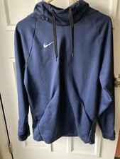 Nike Dri-Fit Long Sleeve Pullover Hoodie Navy Blue Unisex Small 38W X 17L