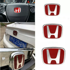 Jdm 3pcs Red Frontrearsteering Wheel Emble Badge For Accord 4dr 2008-2013 Us