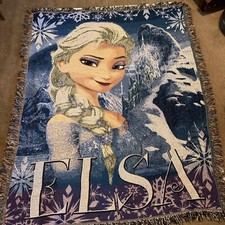 Elsa Frozen Disney Throw Blanket / Rug 60" x 48" Read BL1