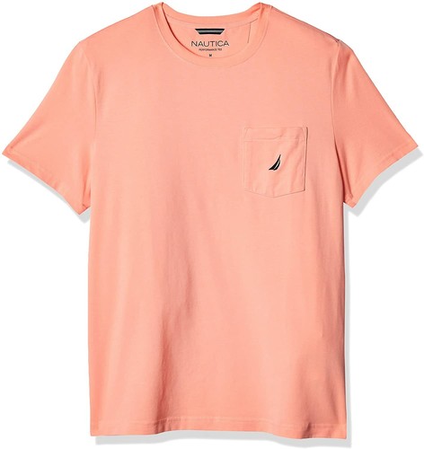 Solid Crew Neck Short-Sleeve Pocket 