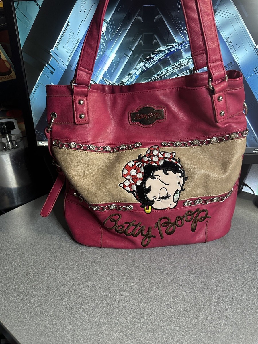 VINTAGE 2013' PINK BETTY BOOP SHOULDER BAG WITH ADJUSTABLE
