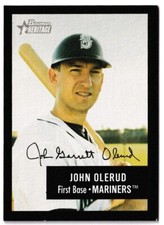 2003 Bowman Heritage Black Border Signature John Olerud #58 Seattle Mariners