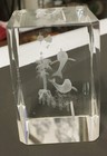Crystal 3D Cozumel Paperweight With Dolphins Birds Island Trees Clouds and Sun — photo 3