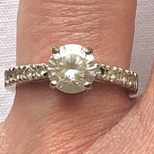 Solitaire CZ Engagement Ring Round Cut Wear To Band Size 6.25